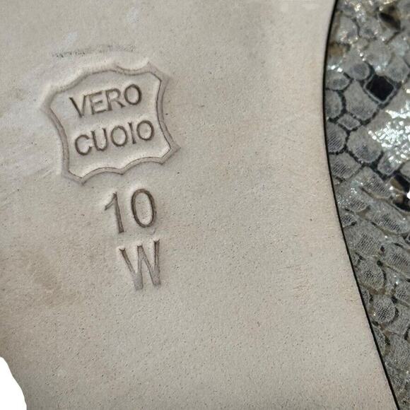 Vaneli Van Eli Nappa Metallic Leather Snake Print Slip On Loafers Shoes sz 10 W - Picture 16 of 16